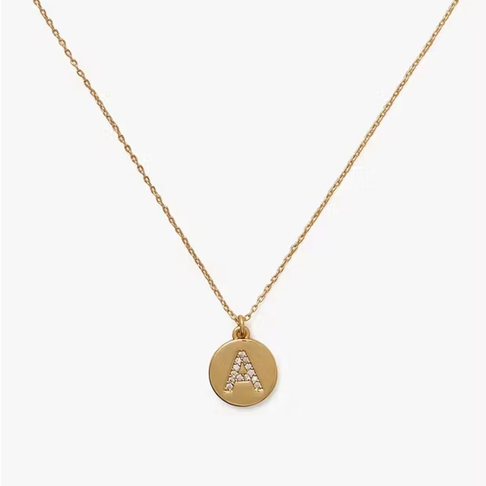 Kate Spade pavé initial mini pendant necklace - letter A